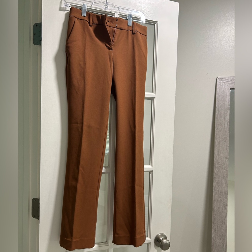 Express Women's Supersoft Twill Boot Mid Rise Brown Dress Pants Size 0S